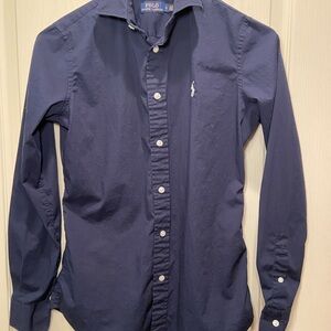 Ralph Lauren Men's Dark Blue Button Down Shirt